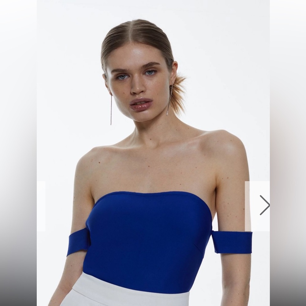 Women's KAREN MILLEN NWT Plus Size Bandage Bardot Thong Body-Blue-XXL